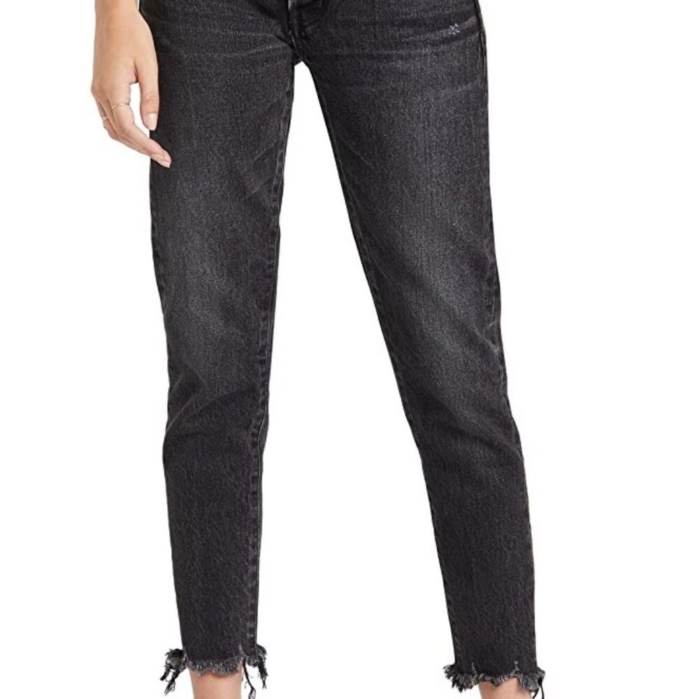 Women’s Moussy Vintage Velma Distressed Black Denim Jeans Size 28